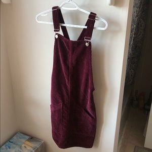 TopShop Corduroy Overalls Dress